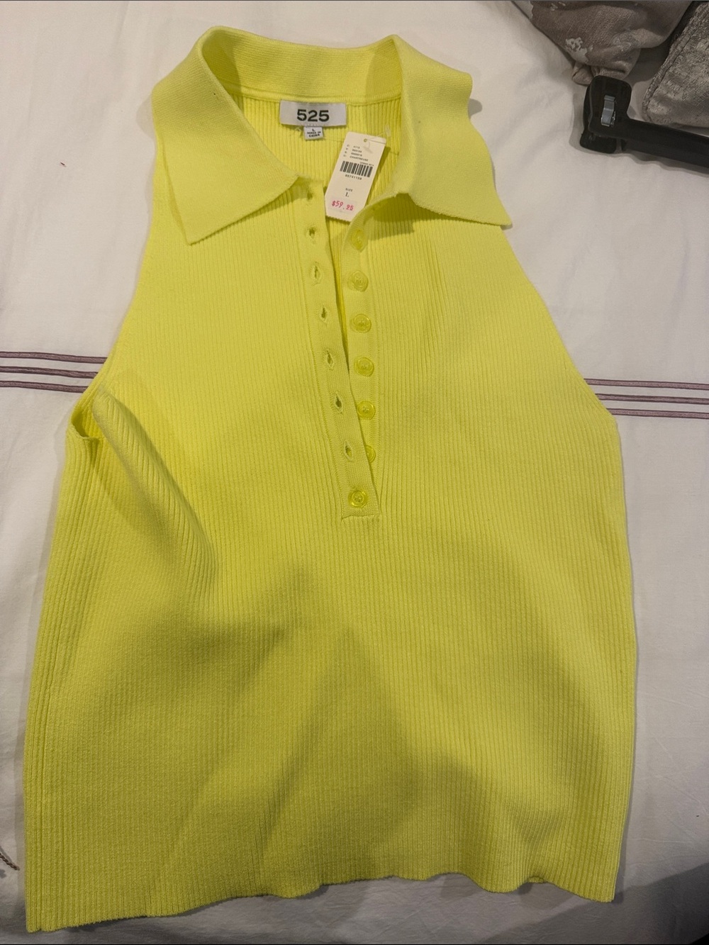 525 America Chartreuse Sleeveless Knit Polo